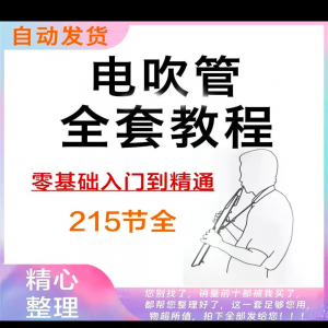 乐器电吹管教程课程实用学习视频初学者入门零基础网盘电子版教程-优资源网