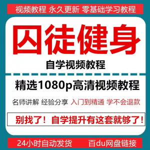 囚徒健身视频教程自重整套教案整专项训练教程+PDF电子版囚徒健身-优资源网