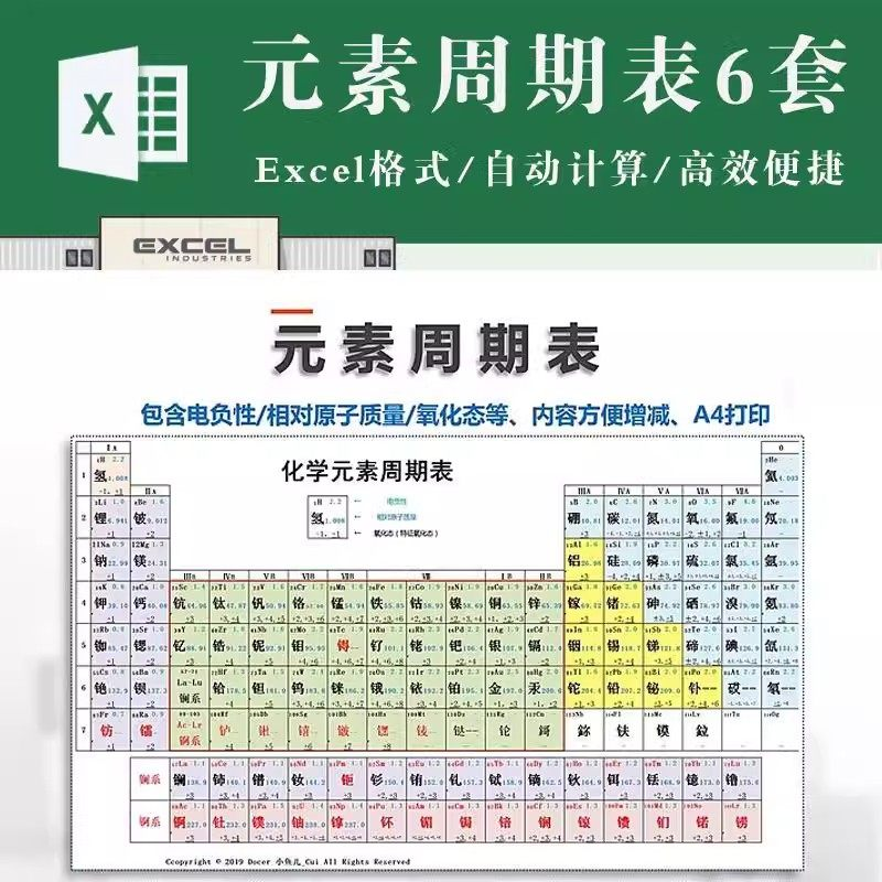 化学元素周期表pdf电子版可打印编辑修改新版高清图片jpg学生素材-优资源网