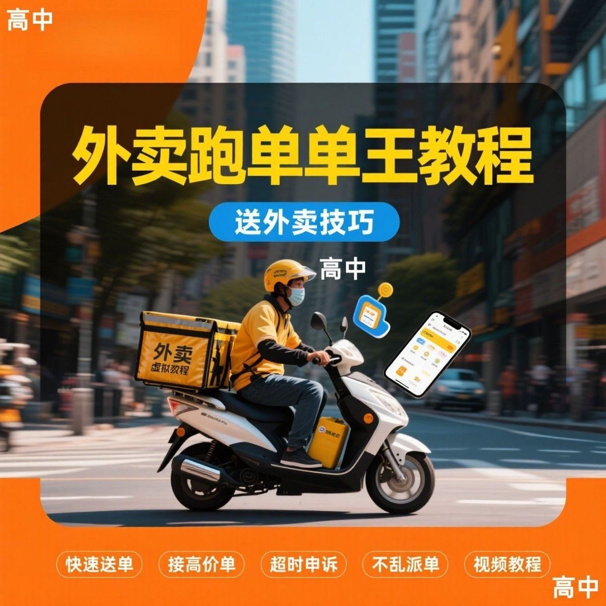 外卖员跑外卖教程抢单王教程送外卖技巧视频教程讲解高中课程-优资源网