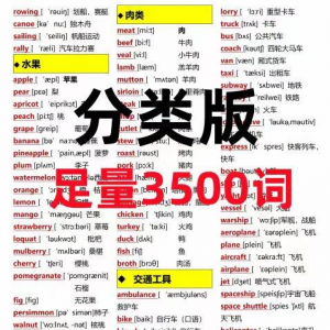 7天背完3500词初中单词中英文分类可以快速记忆英语学霸词根词缀-优资源网