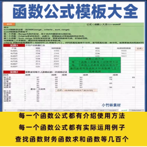 excel函数公式大全模板电子版表格常用公式函数与图表应用素材-优资源网