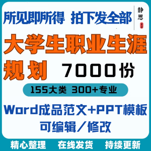 新款大学生职业生涯规划书成长就业赛道学业规划word成品范文ppt-优资源网