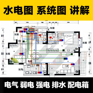 水电图纸识图教学讲解放管电气图弱电强电排水配电箱-优资源网