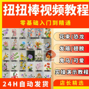 扭扭棒手工教程全套零基础从入门到精通技巧培训学习在线课程视频-优资源网