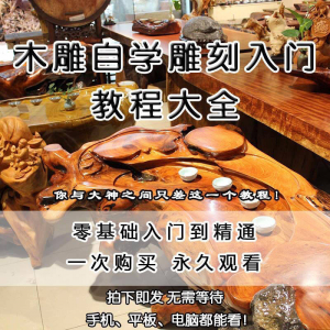 木雕自学雕刻入门教程木匠制作diy手工技术玉石学习视频教学课程-优资源网