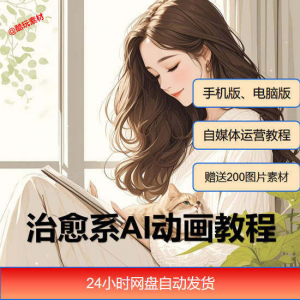 治愈系AI插画动画视频制作教程课程素材自媒体运营小白学习必备-优资源网