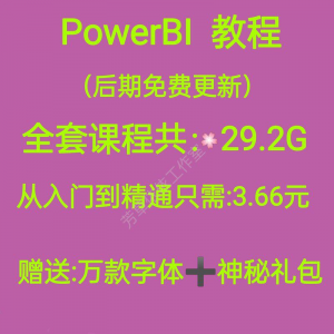 Power bi教程商业数据分析可视化图表建模视频零基础powerbi课程-优资源网