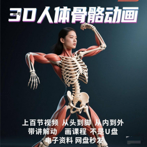 中医人体骨骼肌肉学习3D动态讲解演示视频自学零基础中医人体高考-优资源网