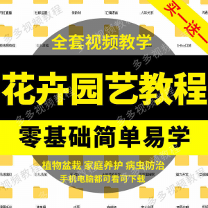花卉园艺家庭养花盆栽苗圃栽培常识自学视频教程素材资料全套课程-优资源网